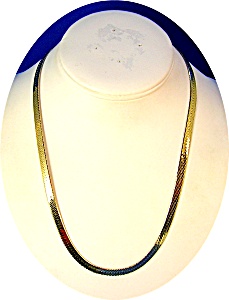 Necklace 20 Inch Gold Over Silver Herringbone