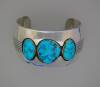 Click to view larger image of  Sleeping Beauty Turquoise Sterling Silver Cuff (Image3)