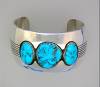 Click to view larger image of  Sleeping Beauty Turquoise Sterling Silver Cuff (Image4)