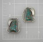 Click to view larger image of Kirk Smith RIP Turquoise Sterling Silver Clip Earrings (Image6)