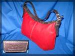 Click to view larger image of Tote Red Leather Shoulder Tig & Company  (Image2)