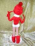 Click to view larger image of Christmas Annalee candystripe ELF with stand (Image3)