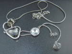Click to view larger image of Grey Glass drop Necklace Costume Jewelry  (Image2)