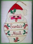 Christmas Red White Felt  Santa Card Mail Bag Hanging
