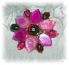 Click to view larger image of Plastic Lucite Pink Red Flower brooch (Image2)
