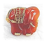 Click to view larger image of Genuine Carnelian Elephant Goldtone Scarf Cl (Image1)