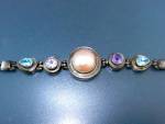 Click to view larger image of Mabe Pearl Amethyst Blue Topaze Sterling Bracelet . . (Image5)