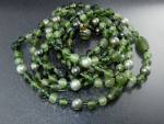 Click to view larger image of Necklace, costume green glass beads faux pearls  (Image3)