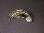 Click to view larger image of Sterling Silver Black onyx Brooch Signed MH 925 (Image7)