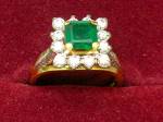 Click to view larger image of Ring Diamond  Emerald 18K Gold  (Image2)