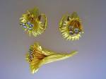 Click to view larger image of Earrings Castlecliff Gold  Crystal Brooch and Clip  (Image2)