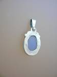 Click to view larger image of Sterling Silver Blue Facet Glass Stone Pendant (Image5)