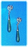 Click to view larger image of Gold and Dark Green Jade Dangle Earrings (Image1)