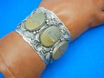 Click to view larger image of Picture Jasper Sterling Silver Cuff H. Harvey 120 Grams (Image6)