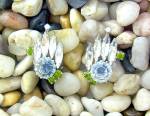 Click to view larger image of Austrian Peridot and Grey Crystal  Clip Earrings (Image6)