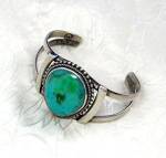 Click to view larger image of Native American Turquoise Sterling Silver Cuff Bracelet (Image5)