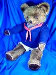 Click to view larger image of Vintage circa 1940s Mohair Teddy Bear july jointed (Image1)