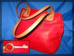 Click to view larger image of Red Leather FOSSIL handbag, new with tags (Image1)