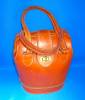Click to view larger image of VINTAGE BROWN LEATHER HANDBAG PURSE, (Image5)
