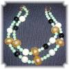 Click to view larger image of 2 Strand Green Adventurine Onyx Brass Necklac (Image2)