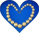 Click to view larger image of Graduated  Faux Pearl Gold Bead  Necklace (Image1)