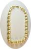 Click to view larger image of Graduated  Faux Pearl Gold Bead  Necklace (Image4)