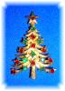 Click to view larger image of Red and Green Crystals Signed MYLU Christmas Tree Pin (Image3)