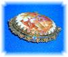Click to view larger image of Goldtone  Filigree Rhinestones Porcelain  Cameo Brooch (Image6)