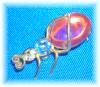 Click to view larger image of Pink Cabochon Blue and Clear Crystal  Bug Pin/Brooch (Image3)