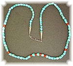 Click to view larger image of Native American  Sterling Silver Turquoise Coral Beads (Image1)