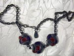 Click here to enlarge image and see more about item 0217200703: Necklace, Pewter, Amethyst enamel