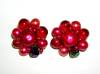 Click to view larger image of Cranberry Pearl Glass 50 Inch NecklaceEarrings JAPAN.. (Image5)