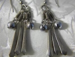 Click to view larger image of Silvertone Dangly Ethnic Jingling Earrings. (Image1)