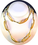 Necklace, Mother of pearl, gold link chain