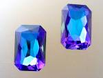 Glass Irridescent Purple Clip Earrings