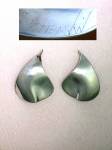 Click to view larger image of Artist Signed Sterling Silver Pierced Earrings (Image5)