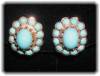 Click to view larger image of Earrings 14K Gold and Persian Turquoise Clip  (Image2)