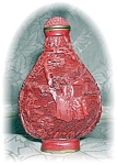 Click to view larger image of CINNABAR CHINESE Ornate SNUFF BOTTLE (Image1)