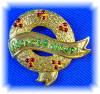 Click to view larger image of Vintage GERRY'S Seasons Greetings Christmas Brooch Pin (Image2)