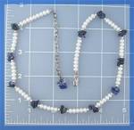 Click to view larger image of Freshwater  Pearl & Lapis Necklace (Image2)