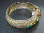 Click to view larger image of Gemstone Goldtone Bangle Bracelet Watch (Image4)