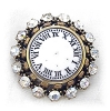 Click to view larger image of Blumenthal Borealis Crystal Goldtone Clock Brooch (Image3)