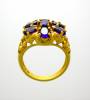Click to view larger image of 10K Yellow Gold Red Garnet Dome 7ct Ring   (Image7)