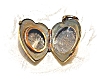 Click to view larger image of Heart Picture Locket Gold Fill with Ruby/Garnet (Image3)