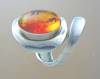 Click to view larger image of Sterling Silver and Cabochon Amber Ring (Image4)
