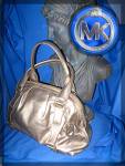Click to view larger image of Bag Michael Kors Gold Leather Zip Top (Image1)