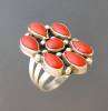 Click to view larger image of Navajo  Sterling Silver Mediterran Coral Ring  (Image4)