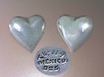 Click to view larger image of Taxco  Sterling Silver Heart Earrings Post Mexico (Image3)