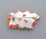 Click to view larger image of Coral Silver Antique Flower Brooch (Image2)