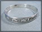 Click to view larger image of Bracelet Sterling Silver Bangle Mexico Aztec Motif (Image2)